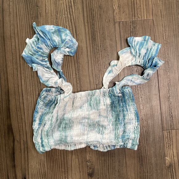 Lillyfull blue summer button crop top - Picture 2 of 2